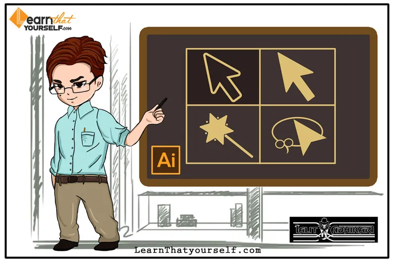 Selection Tools in illustrator Selection tools in adobe illustrator cover art learn that yourself LTY lalit adhikari
