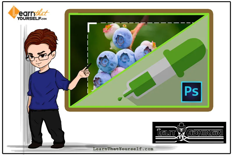 How to Crop in Photoshop Crop tool Eyedropper tool cover art learn that yourself LTY Lalit Adhikari
