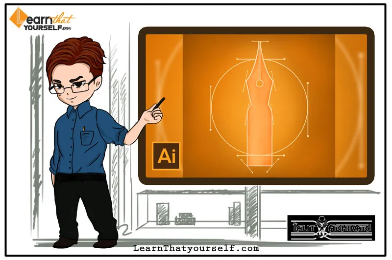 How to use the Pen Tool in illustrator Pen Tool Adobe Illustrator Cover Art Learn That Yourself LTY Lalit Adhikari